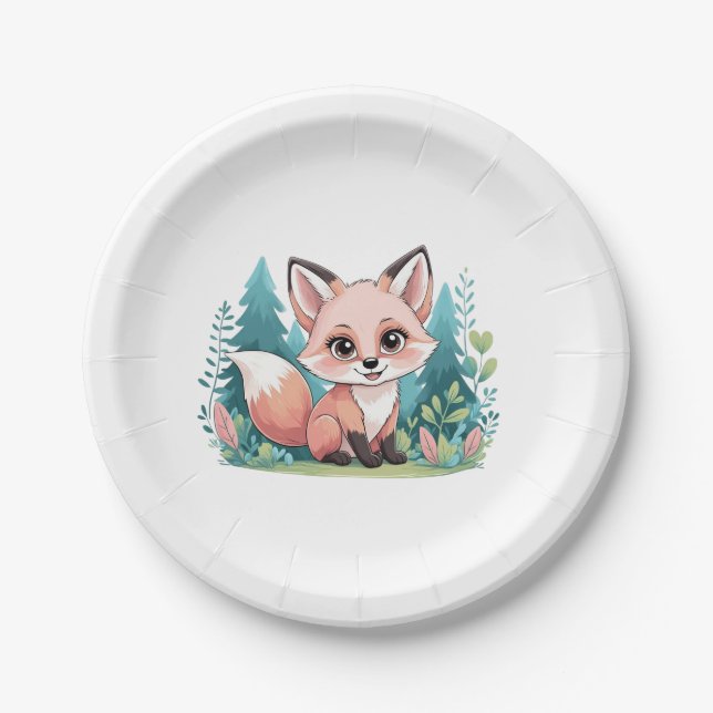 Baby-Fuchs-Papierteller Pappteller (Vorderseite)
