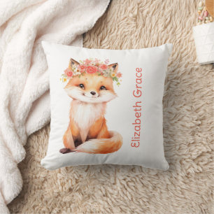 Baby Fuchs Rosa Blumen Kinderzimmer Kissen Baby Sh