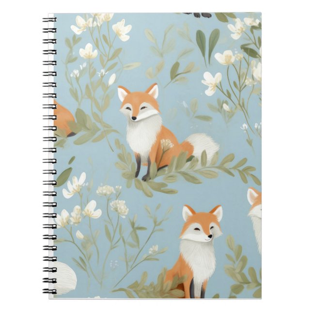 Baby Fuchs Waldmuster Süßer Planer Notizblock (Vorderseite)