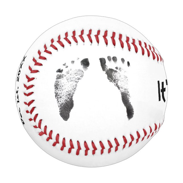 Baby Fußabdrücke, Babydusche Baseball (Vorderseite Links)
