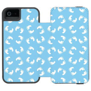 Baby Fußabdrücke, Babys Fuß, Fußspuren, Blau, Jung Incipio Watson™ iPhone 5 Geldbörsen Hülle
