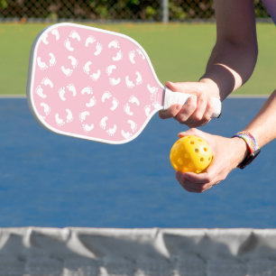 Baby Fußabdrücke, Babys Fuß, Fußspuren, Rosa Mädch Pickleball Schläger