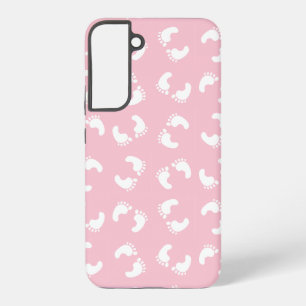 Baby Fußabdrücke, Babys Fuß, Fußspuren, Rosa Mädch Samsung Galaxy Hülle