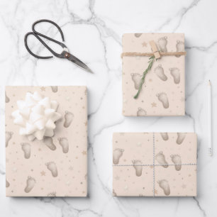 Baby-Füße-Geschenkpapier, Baby-Shower-Geschenkverp Geschenkpapier Set