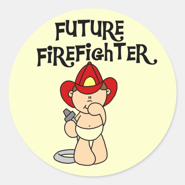 Baby Future Firefighter - Tshirts und Geschenke Runder Aufkleber (Vorderseite)