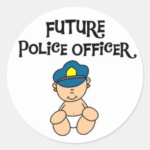 Baby Future Police Officer Runder Aufkleber
