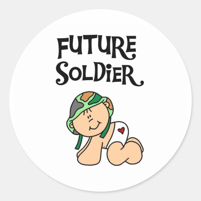 Baby Future Soldier Runder Aufkleber (Vorderseite)
