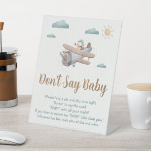 Baby Game Airplane Baby Shower Pedestzeichen Sockelschild