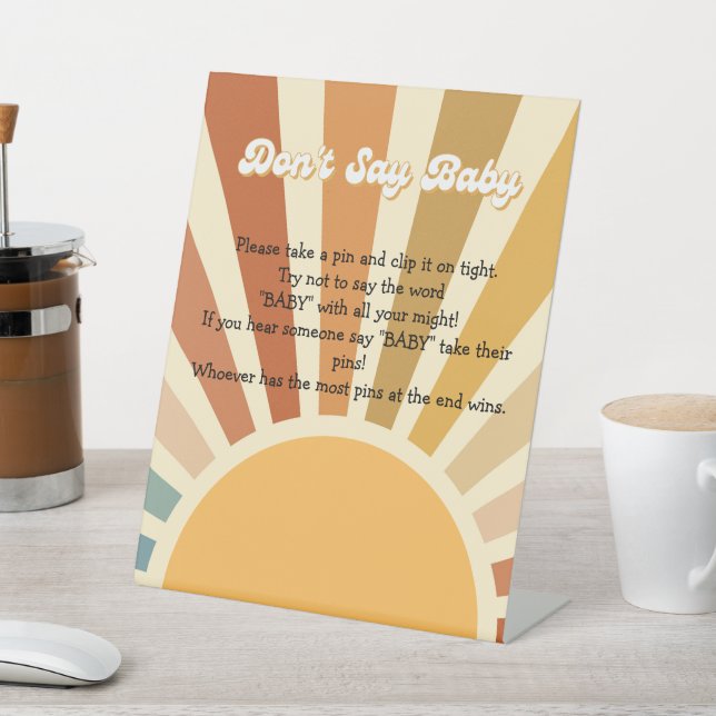 Baby Game Boho Sunshine Baby Shower Pedestzeichen Sockelschild (In SItu)