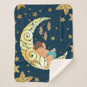 Baby Ganesha mit Mond und Sternen Sherpadecke