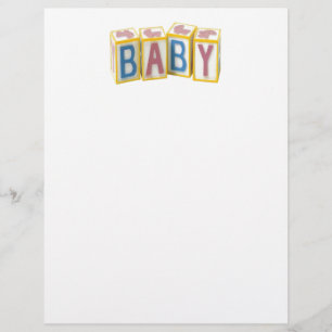 Baby Gebäude Blocks Letterhead