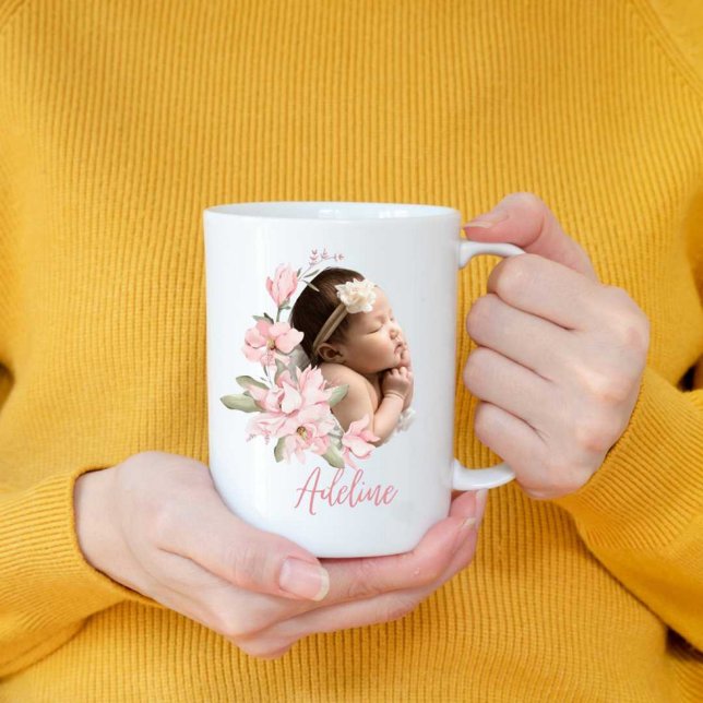 Baby geboren Foto Collage Neue moderne Tasse (Von Creator hochgeladen)