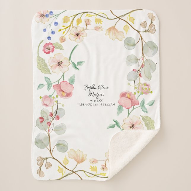 Baby-Geburts-Notfall erröten rosa moderne Sherpadecke (Vorderseite)