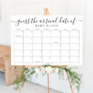 Baby-Geburtstermin-Kalender-Schild - Errate den Ge Poster