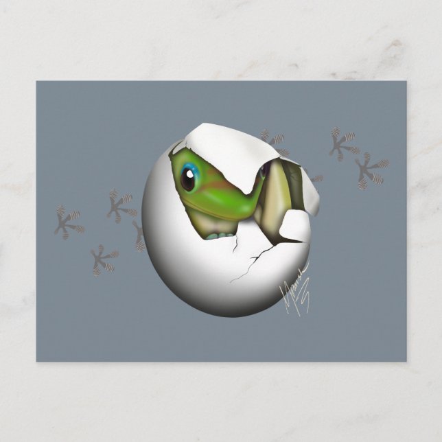 Baby Gecko in Egg  Postkarte (Vorderseite)