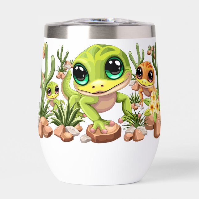 Baby Geckos Niedlich Cartoon Characters (Vorderseite)