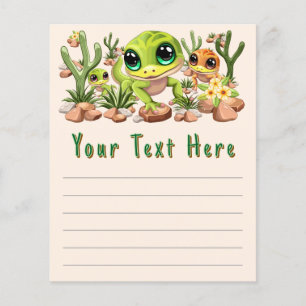 Baby Geckos Niedlich Cartoon Characters Flyer