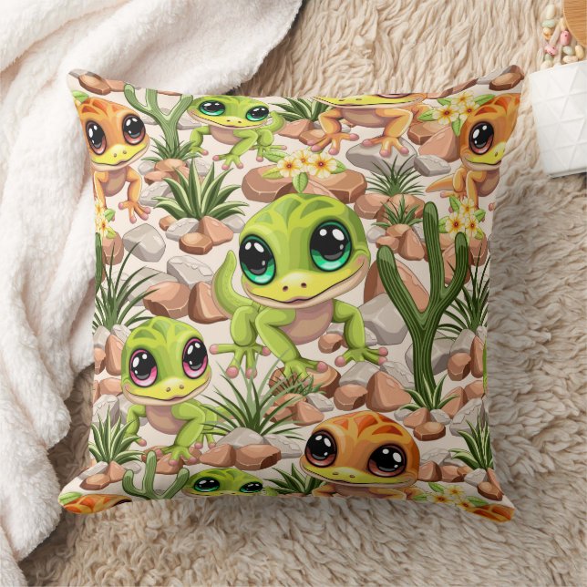 Baby Geckos Niedlich Cartoon Characters Kissen (Decke)