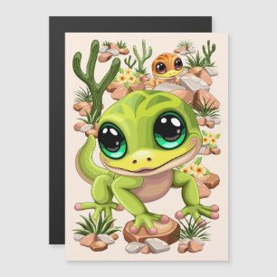 Baby Geckos Niedlich Cartoon Characters Magnetkarte