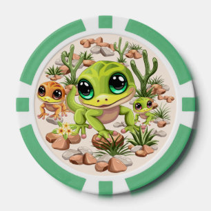 Baby Geckos Niedlich Cartoon Characters Pokerchips