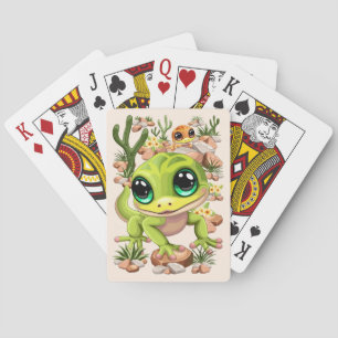 Baby Geckos Niedlich Cartoon Characters Spielkarten