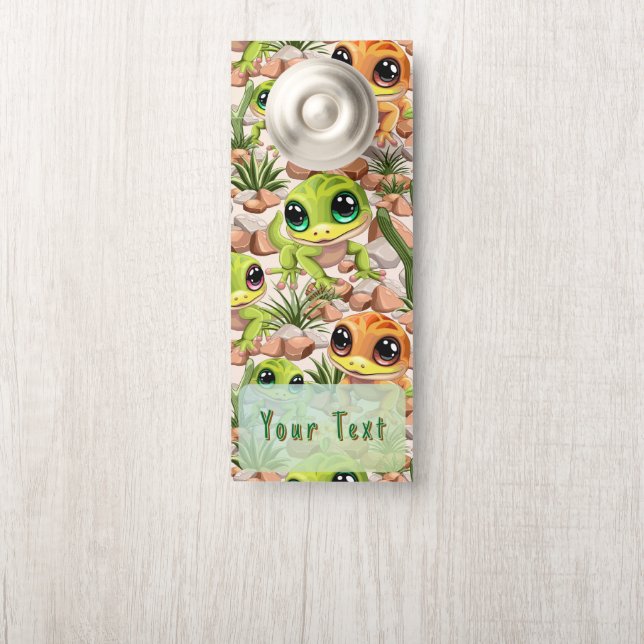 Baby Geckos Niedlich Cartoon Characters Türanhänger (Auf Knauf)