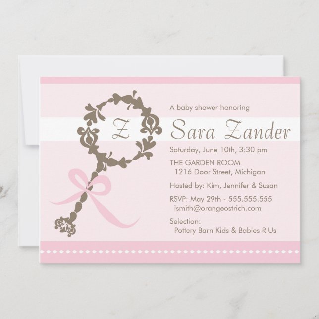 Baby-Geklapper-Duschen-Einladung Einladung (Vorderseite)