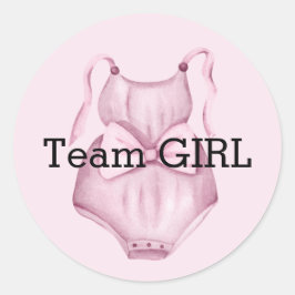 Baby Gender enthüllt Teammädchen Runder Aufkleber