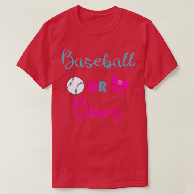 Baby-Gender im Baseball oder Bows offenbart sich l T-Shirt (Design vorne)