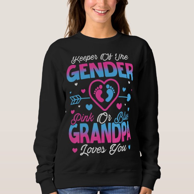 Baby Gender offenbaren Dusche Rosa oder Blau Opa L Sweatshirt (Vorderseite)
