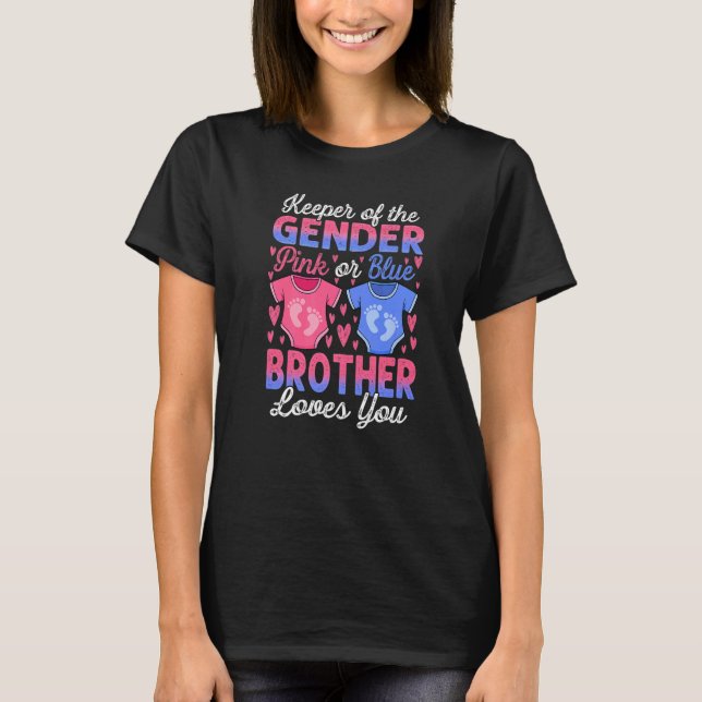 Baby Gender offenbaren Dusche Rosa oder Blue Broth T-Shirt (Vorderseite)