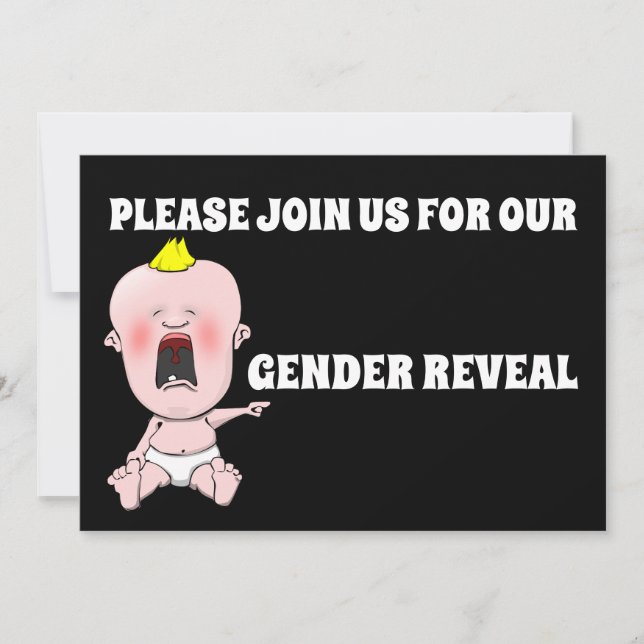 BABY GENDER REVEAL FUNNY CUSTOM-PARTY EINLADUNGEN (Vorderseite)