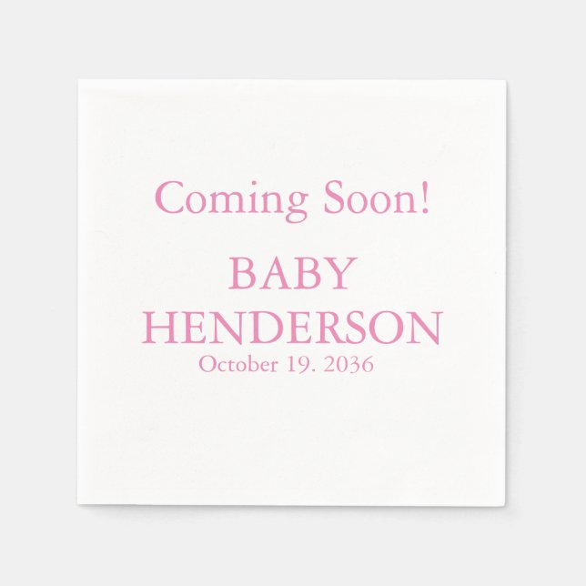 Baby Gender Reveal Paper Party Napkins Serviette (Vorderseite)