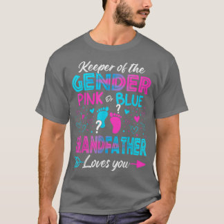 Baby Gender Reveal Shower Pink Or Blue Grandfather T-Shirt