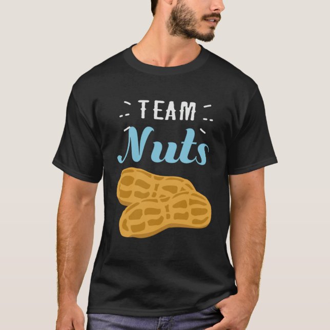 Baby Gender Reveal Team Nuts T-Shirt (Vorderseite)