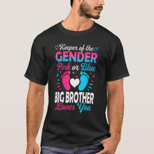 Baby Gender zeigen Dusche rosa oder blauer Big Bro T-Shirt
