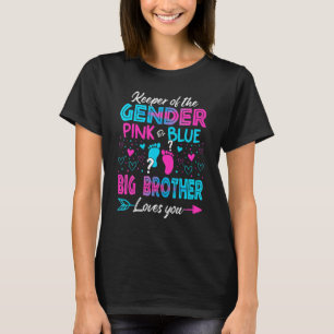 Baby Gender zeigen Dusche rosa oder blauer Big Bro T-Shirt