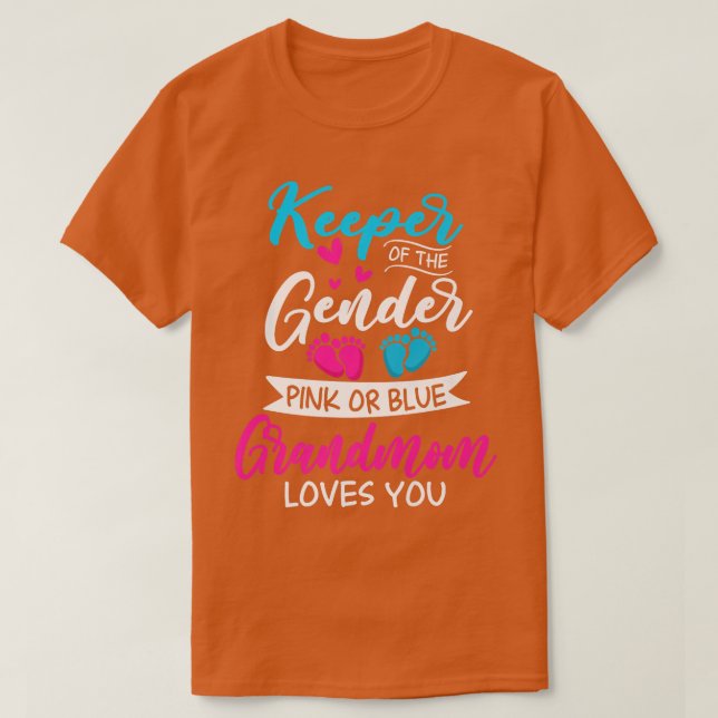 Baby Gender zeigt Dusche pink oder blau Großmutter T-Shirt (Design vorne)
