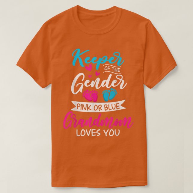 Baby Gender zeigt Dusche pink oder blau Großmutter T-Shirt (Design vorne)