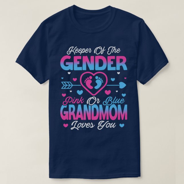 Baby Gender zeigt Dusche pink oder blau Großmutter T-Shirt (Design vorne)