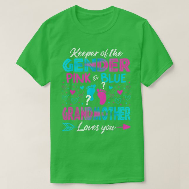 Baby Gender zeigt Dusche pink oder blaue Großmutte T-Shirt (Design vorne)