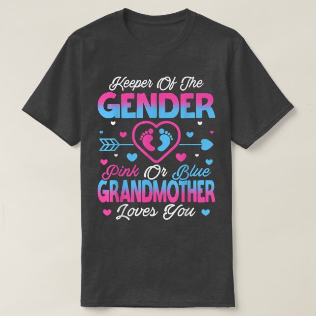 Baby Gender zeigt Dusche pink oder blaue Großmutte T-Shirt (Design vorne)