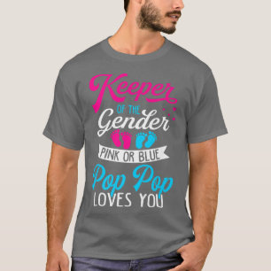 Baby Gender zeigt Dusche Rosa oder Blau Pop Pop Lo T-Shirt