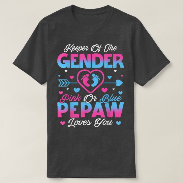 Baby Gender zeigt Dusche rosa oder blaue Pepaw Lie T-Shirt (Design vorne)
