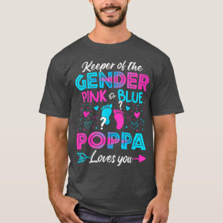 Baby Gender zeigt Dusche rosa oder blaue Poppa Lie T-Shirt