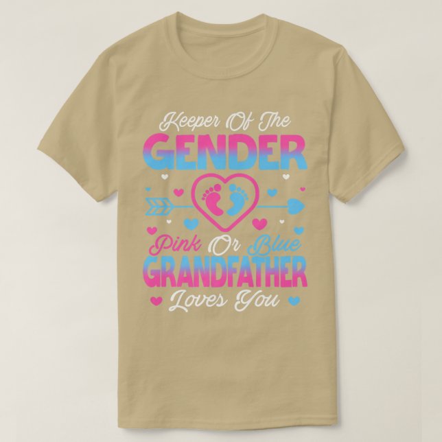 Baby Gender zeigt Dusche rosa oder blauer Großvate T-Shirt (Design vorne)