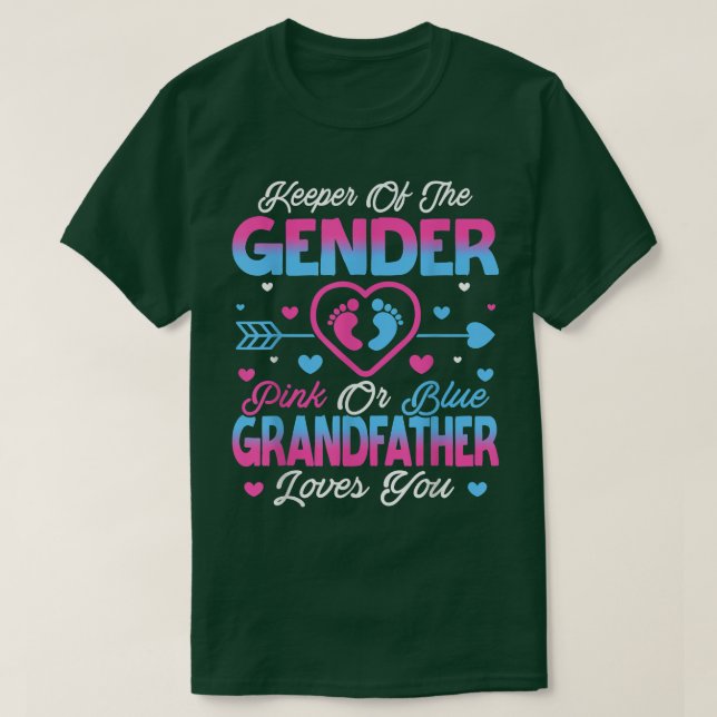 Baby Gender zeigt Dusche rosa oder blauer Großvate T-Shirt (Design vorne)