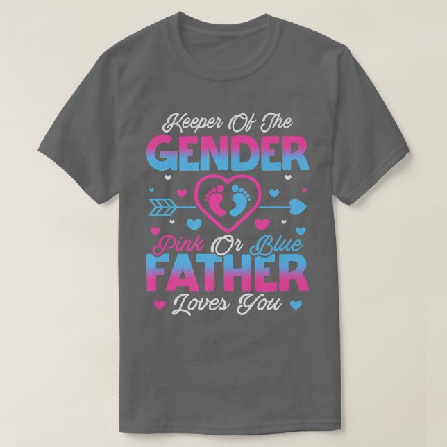 Baby Gender zeigt Dusche Rosa oder Blauer Vater Li T-Shirt (Design vorne)
