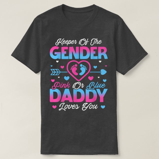 Baby Gender zeigt Dusche Rosa oder Blue Daddy Lieb T-Shirt (Design vorne)