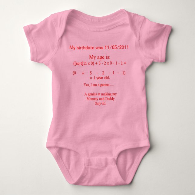 BABY GENIUS ONESY BABY STRAMPLER (Vorderseite)